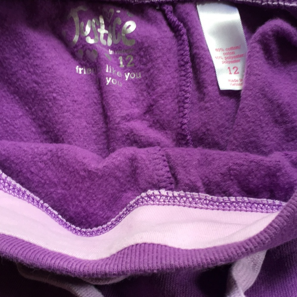 justice size 12 purple sweatpants